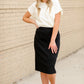 Quinn Black Knit Midi Skirt Skirts