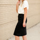 Quinn Black Knit Midi Skirt Skirts