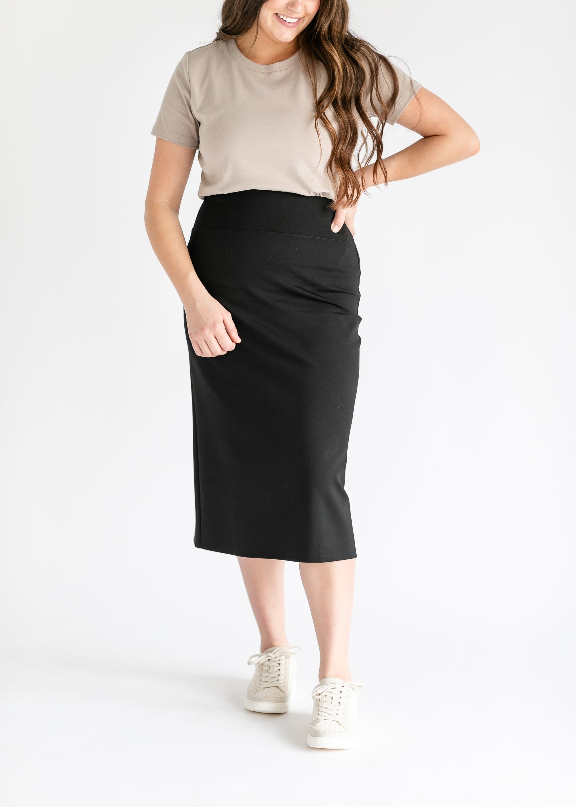 Quinn Black Midi Skirt 31 inch IC Skirts