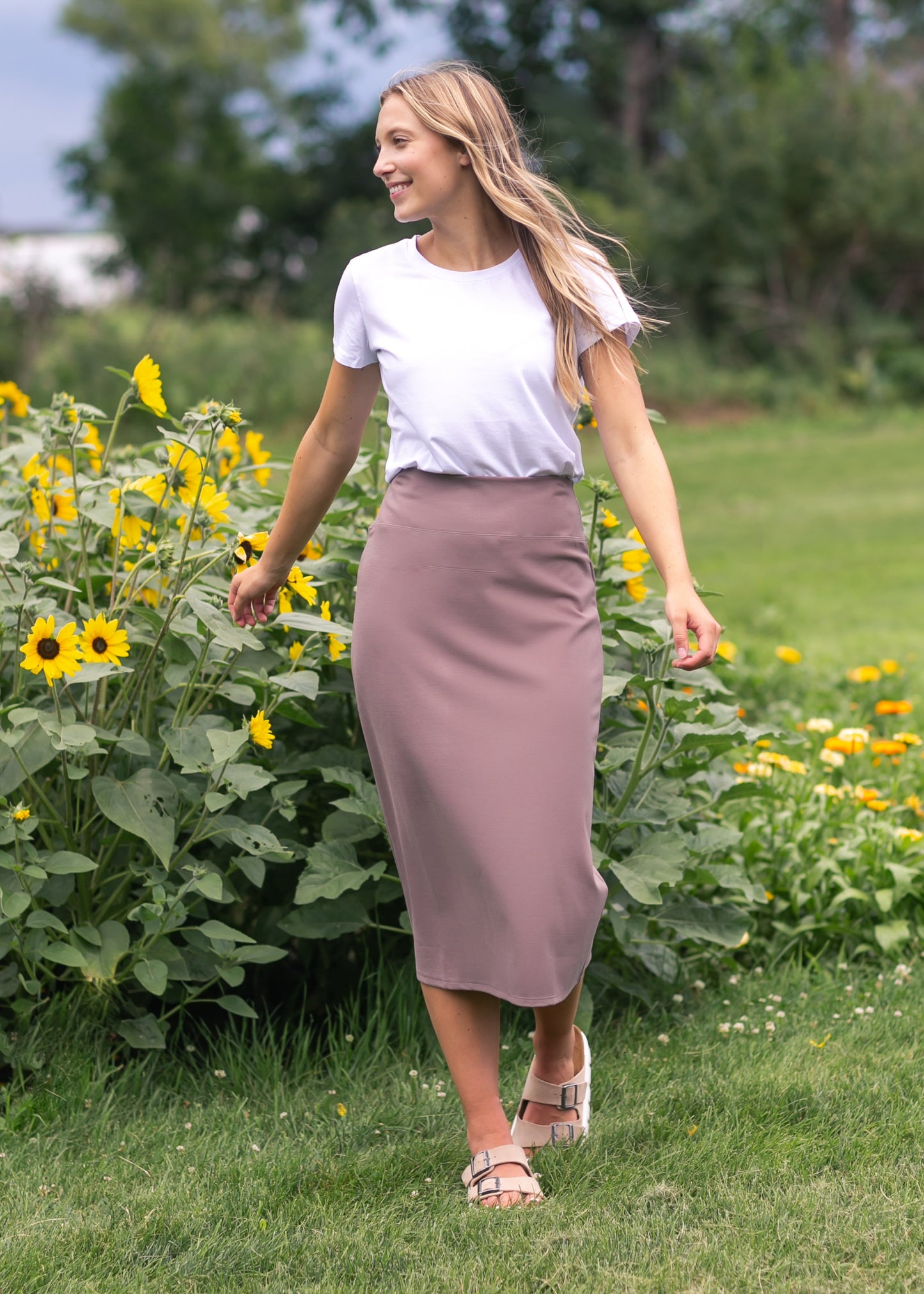 Quinn Midi Skirt 31 Inch IC Skirts Dark Taupe / XS