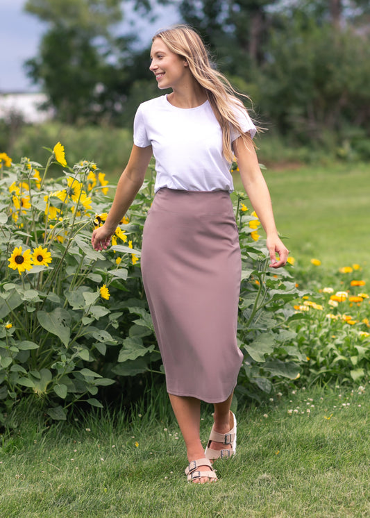 Quinn Midi Skirt 31 Inch IC Skirts Dark Taupe / XS