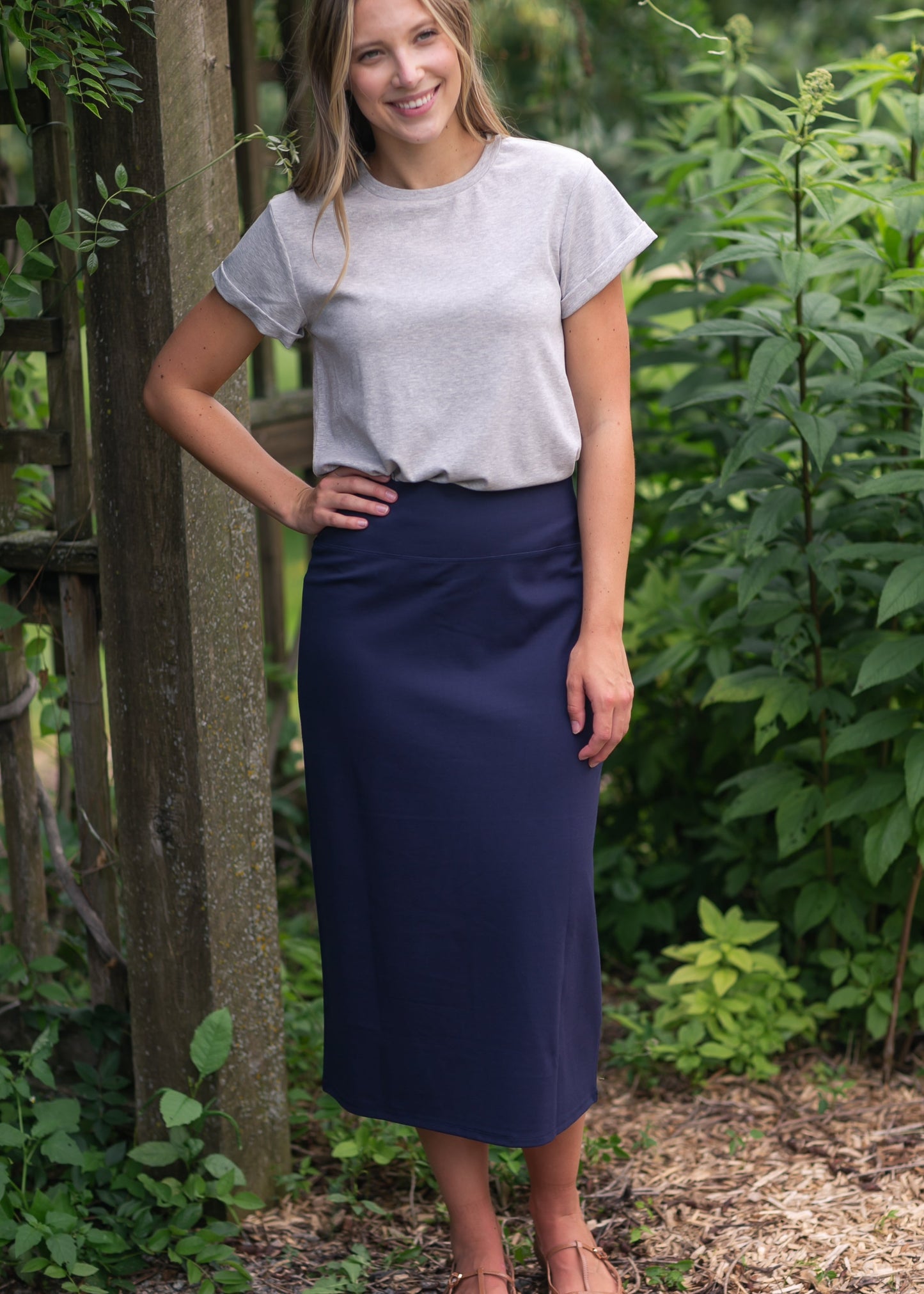 Quinn Midi Skirt 31 Inch IC Skirts Navy / XS