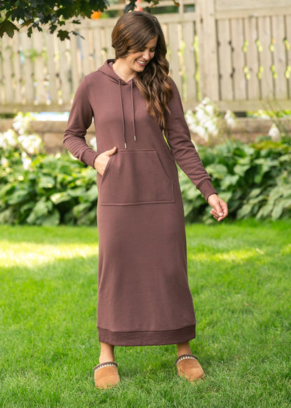 Rae Hoodie Sweatshirt Dress - FINAL SALE, Chocolate Brown / Small Rae Hoodie Sweatshirt Dress - FINAL SALE, Chocolate Brown / Small