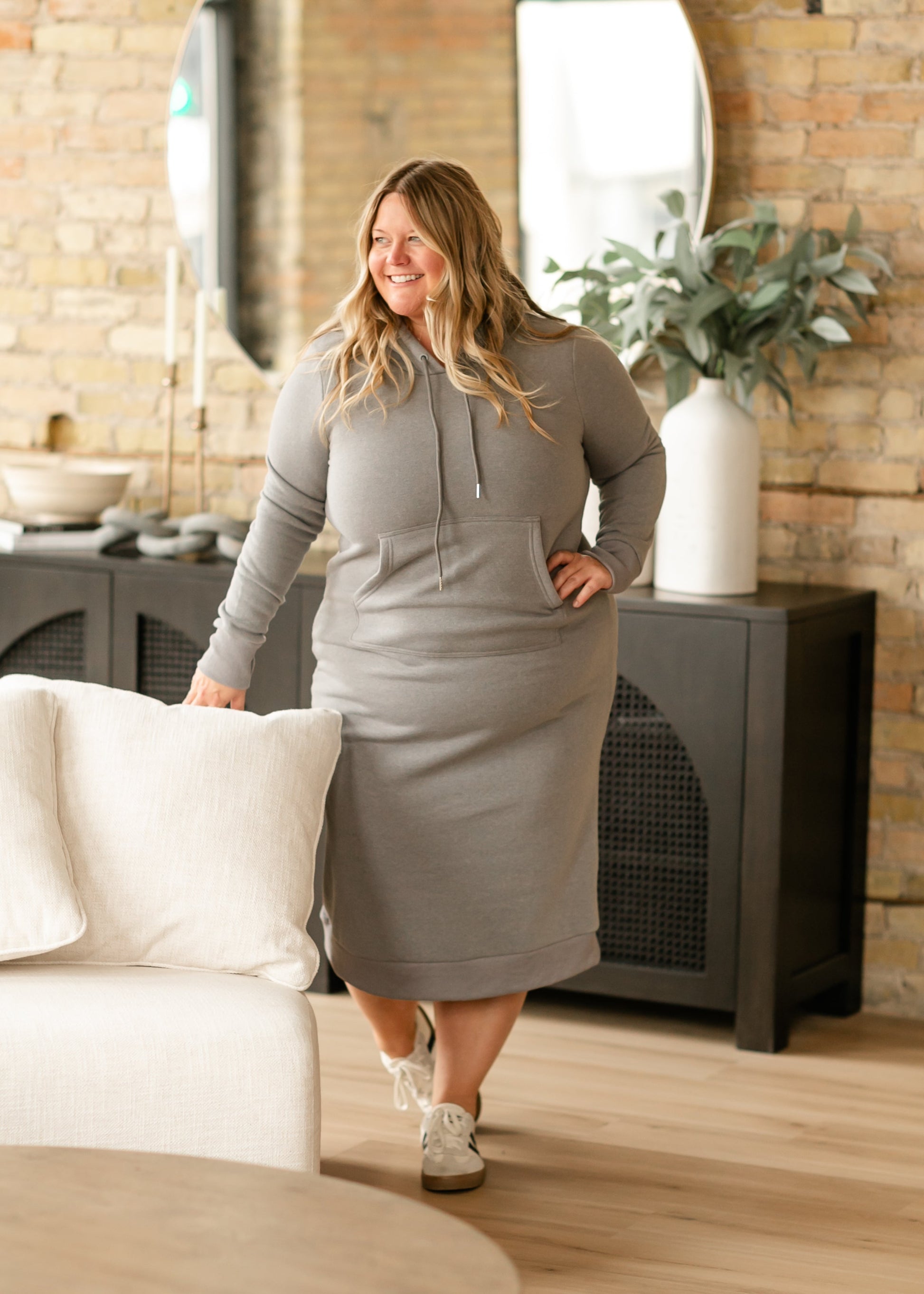 Hooded Sweater Dress Plus Size Hoodie Dresses Women Fleece Hooded