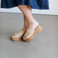 Raffia Platform Slide Sandal Shoes