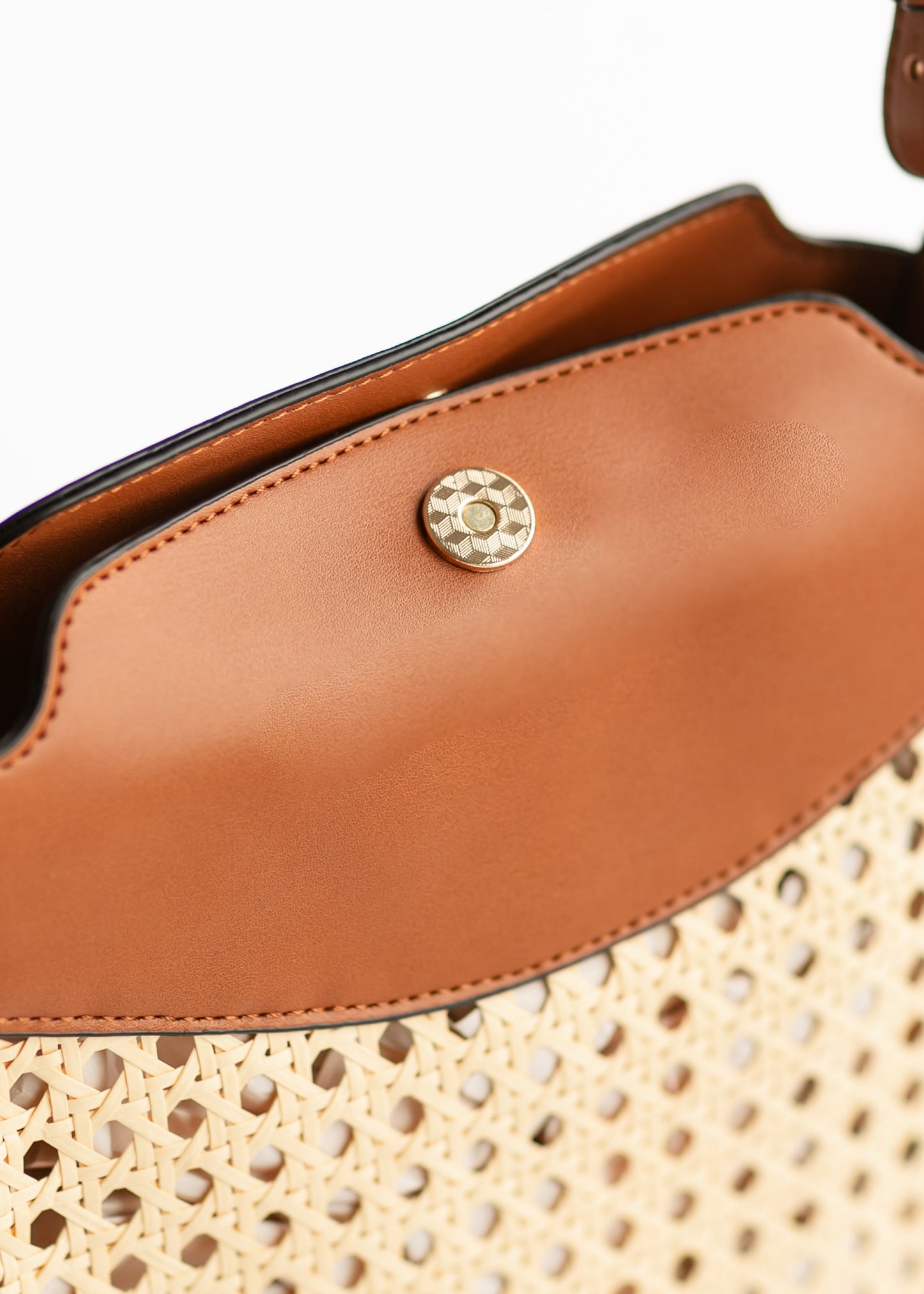 Rattan Vegan Leather Crossbody Bag Accessories