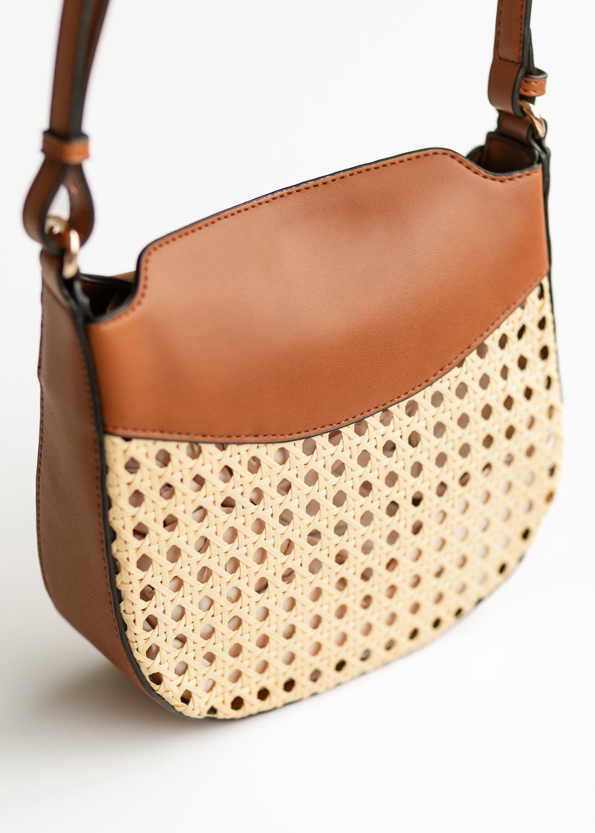 Rattan Vegan Leather Crossbody Bag Accessories