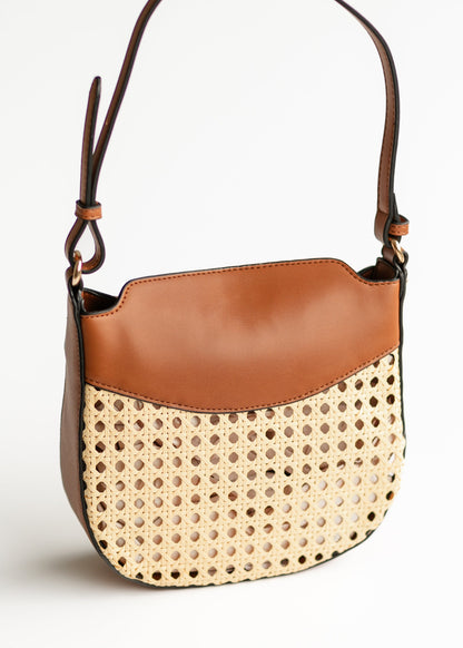 Rattan Vegan Leather Crossbody Bag Accessories