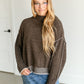 Raw Edge Long Sleeve Sweater FF Tops
