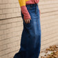 Raw Hem Long Denim Skirt FF Skirts