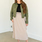 Raw Hem Olive Denim Jacket FF Tops