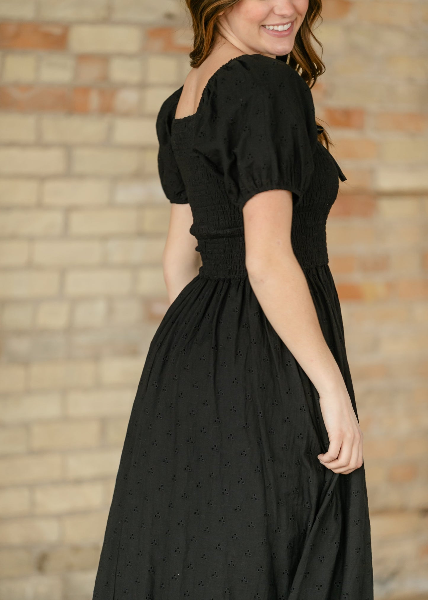 Rayna Black Eyelet Maxi Dress FF Dresses