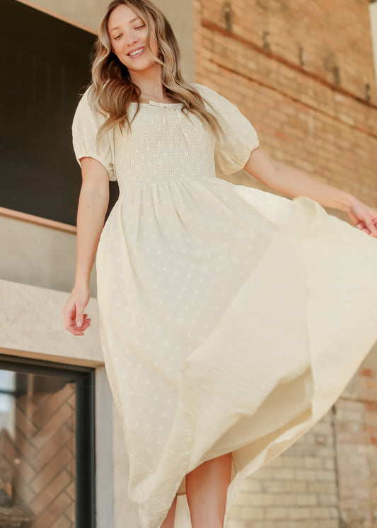 Rayna Puff Sleeve Eyelet Maxi Dress IC Dresses