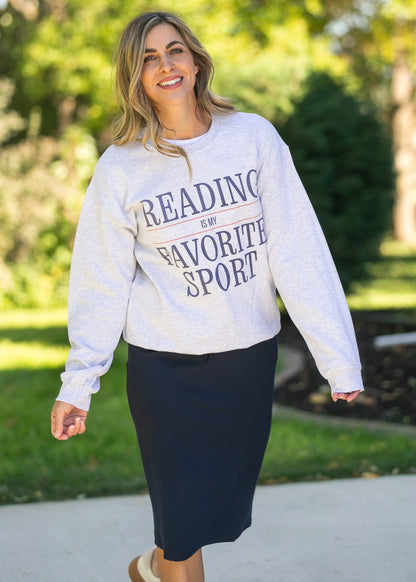 Reading Is My Favorite Sport Graphic Sweatshirt FF Tops