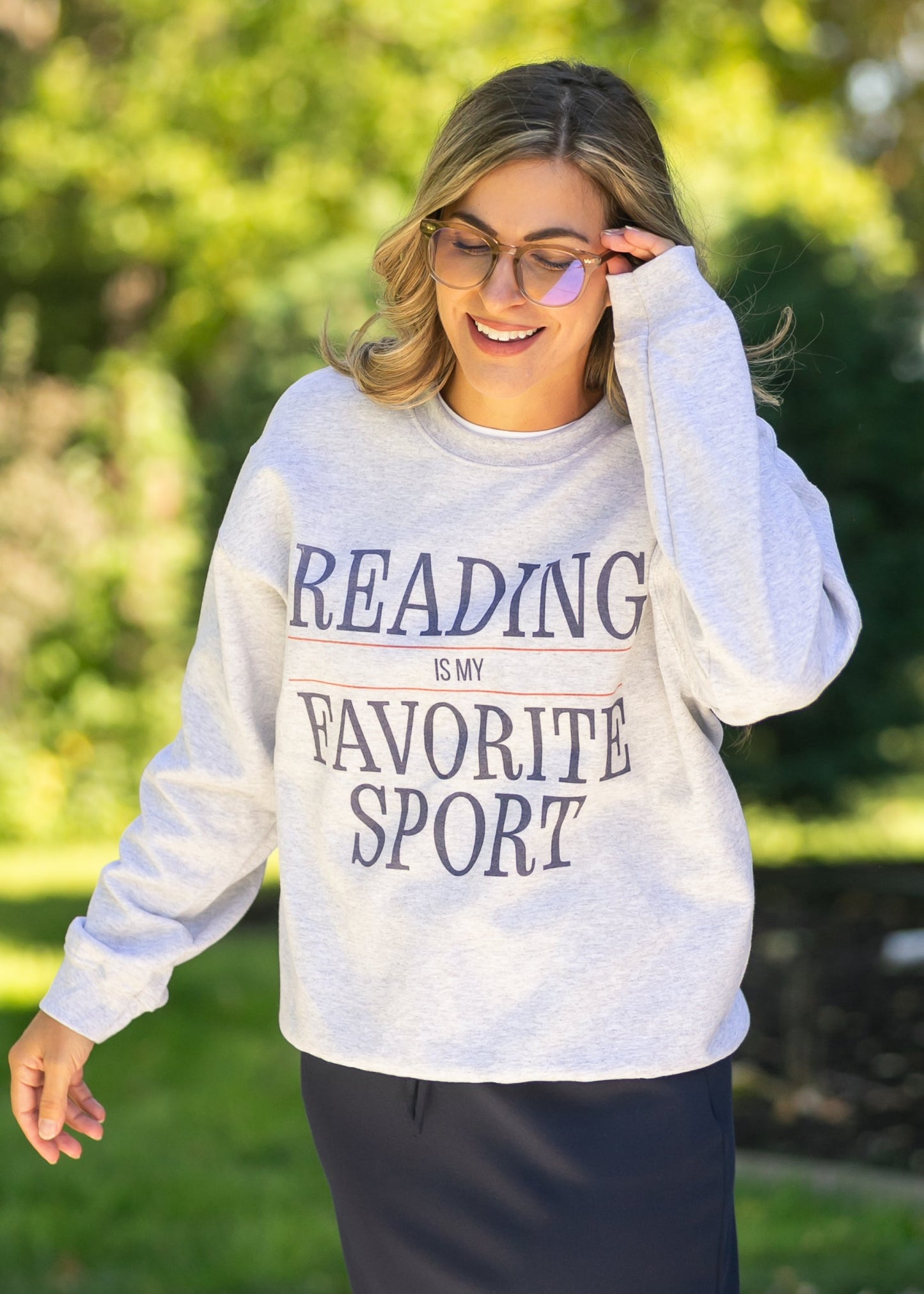 Reading Is My Favorite Sport Graphic Sweatshirt FF Tops