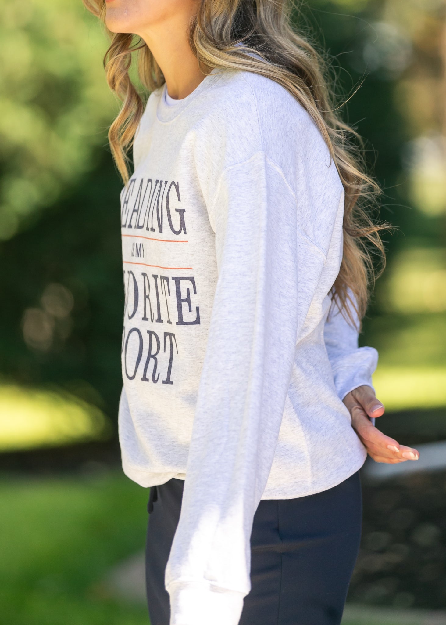 Reading Is My Favorite Sport Graphic Sweatshirt FF Tops