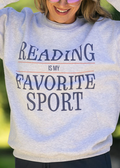 Reading Is My Favorite Sport Graphic Sweatshirt FF Tops