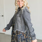 Rebel Gray Frayed Denim Jacket FF Tops