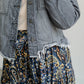 Rebel Gray Frayed Denim Jacket FF Tops