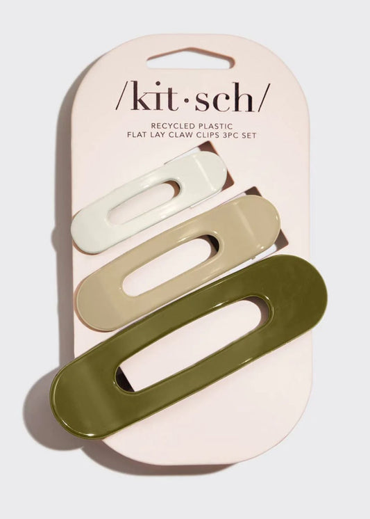 Recycled Plastic Flat Lay Claw Clips-Ultra Gloss Eucalyptus Accessories