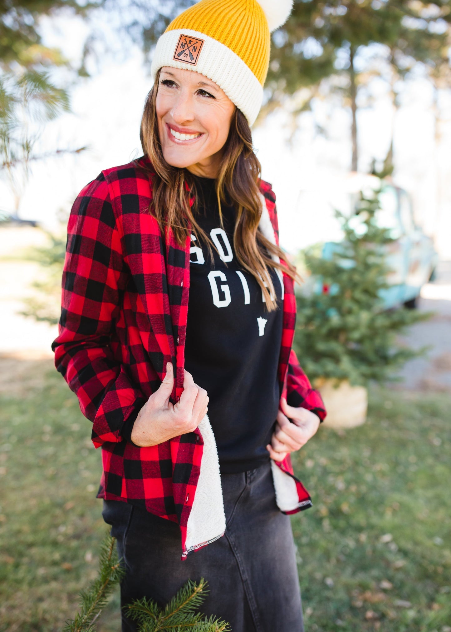 Red Checkered Plaid Fleece Lined Flannel - FINAL SALE FF Tops