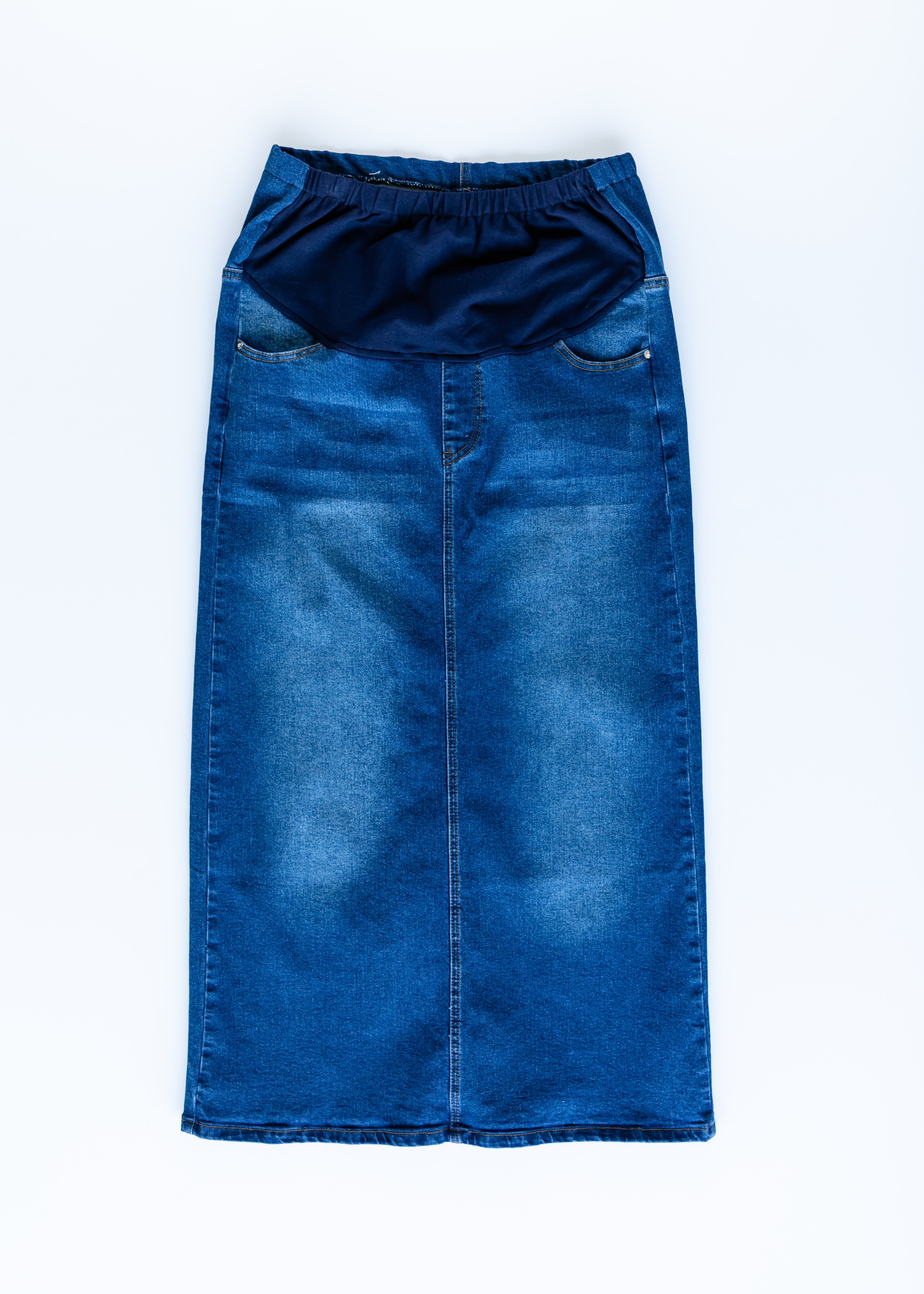 Reece Maternity Long Denim Skirt FINAL SALE – Inherit