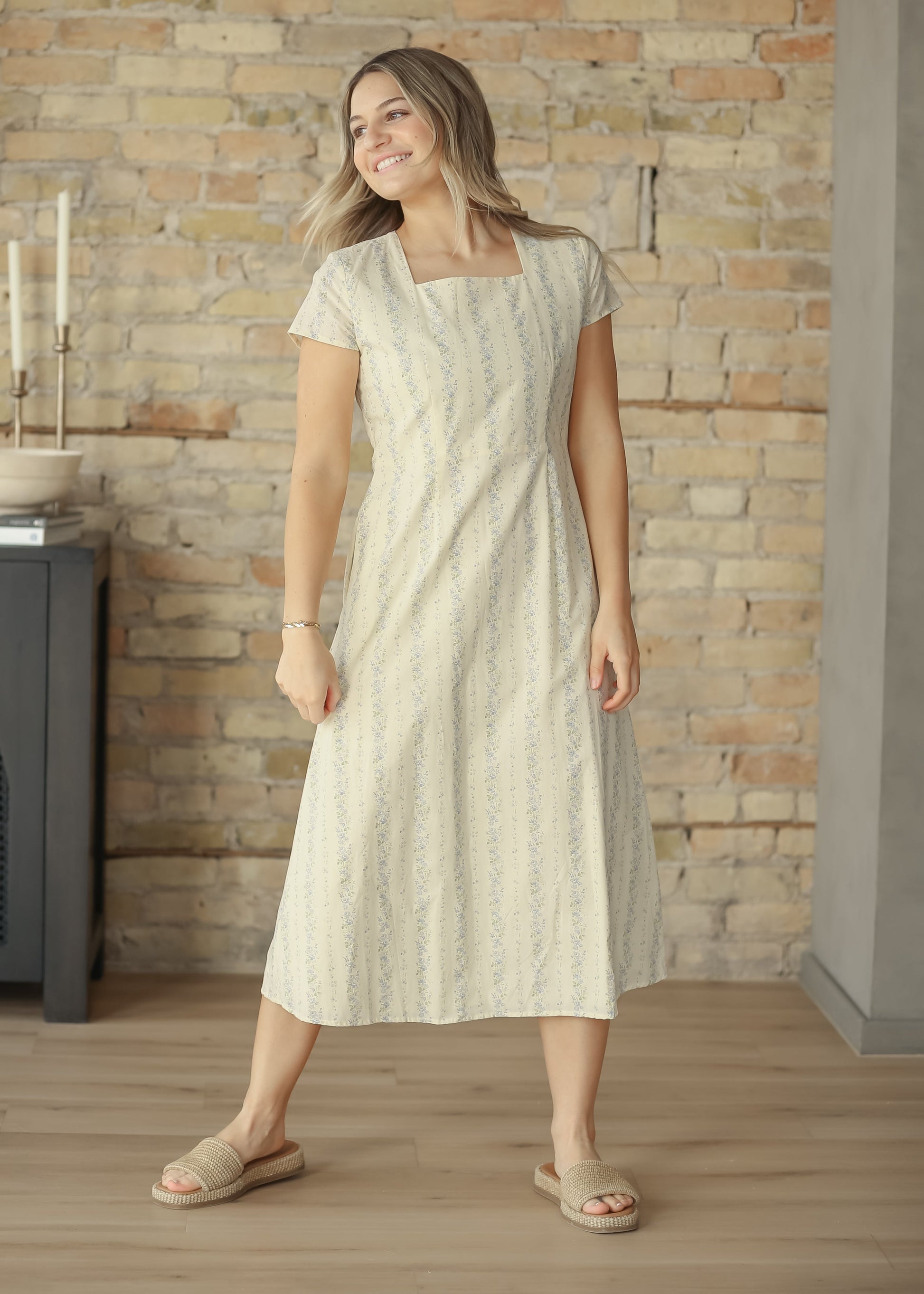 Reece Short Sleeve Straight Fit Midi Dress Inherit Co. Reece Short Sleeve Straight Fit Midi Dress Inherit Co.