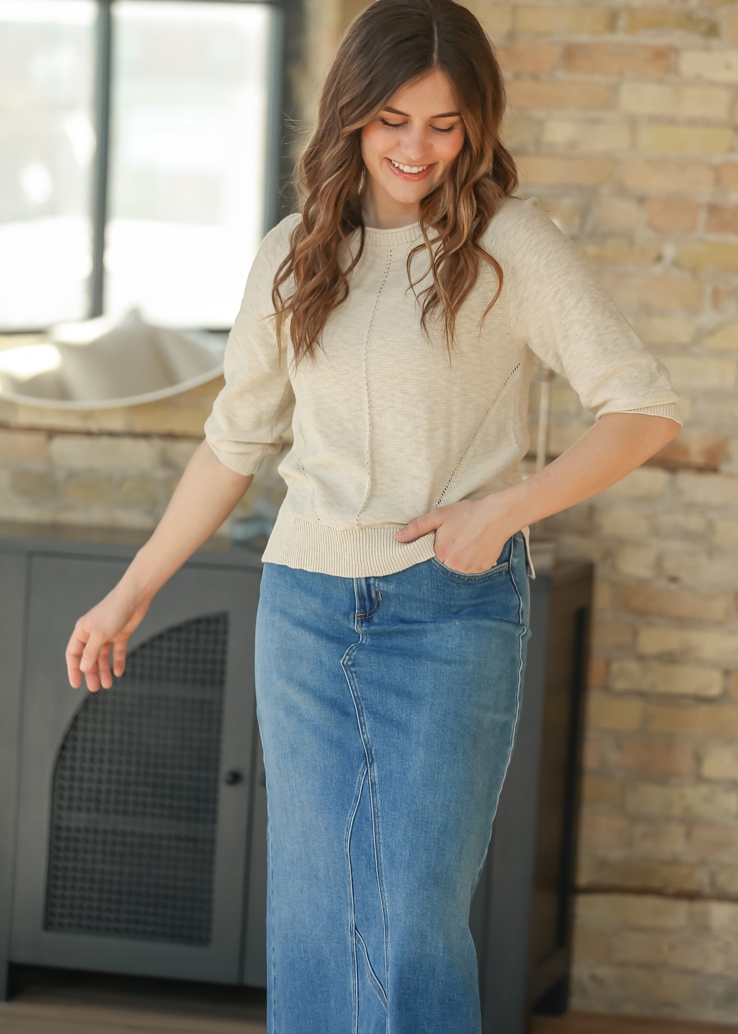 Reglan Short Sleeve Knit Sweater FF Layering Essentials