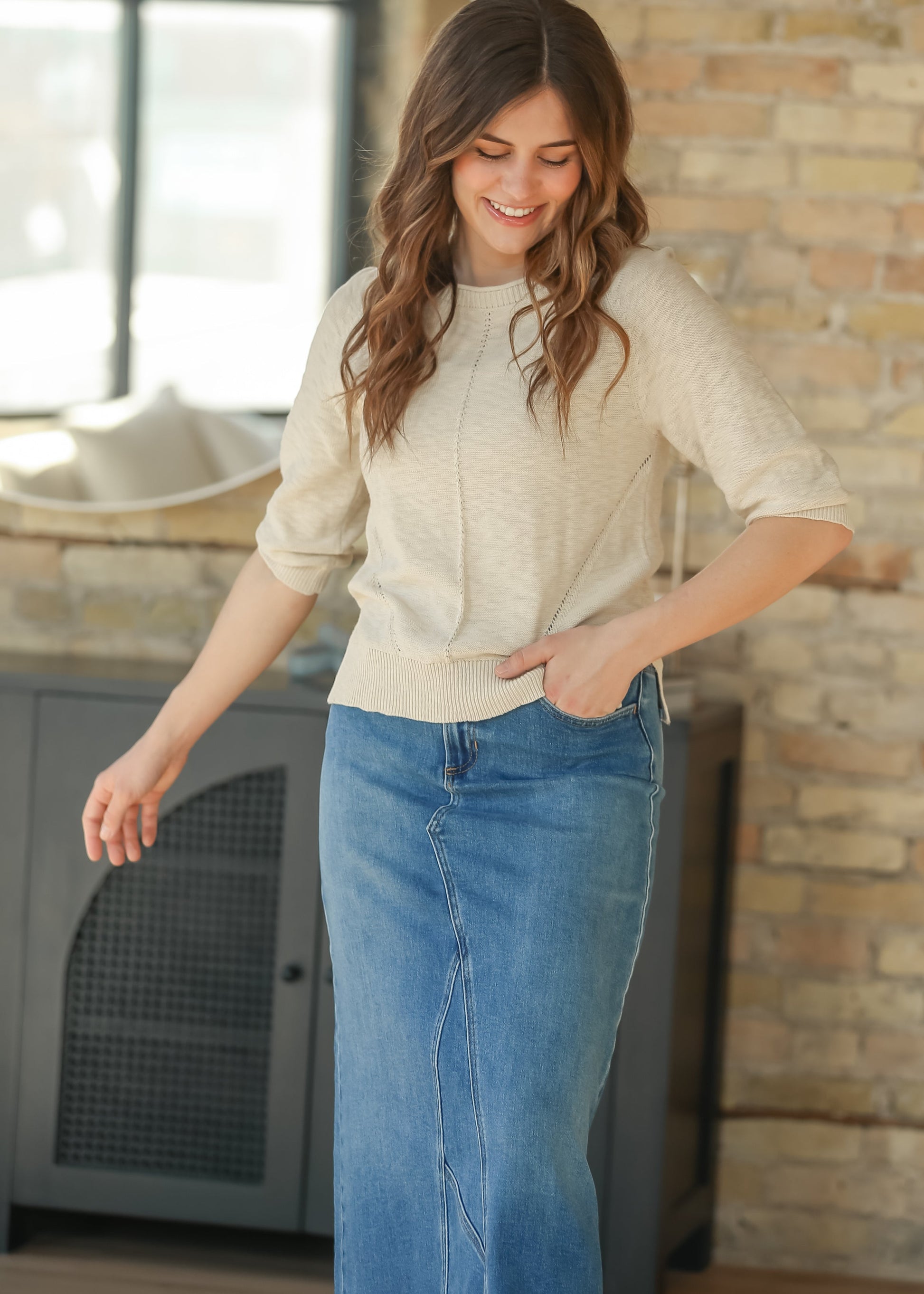 Reglan Short Sleeve Knit Sweater FF Layering Essentials