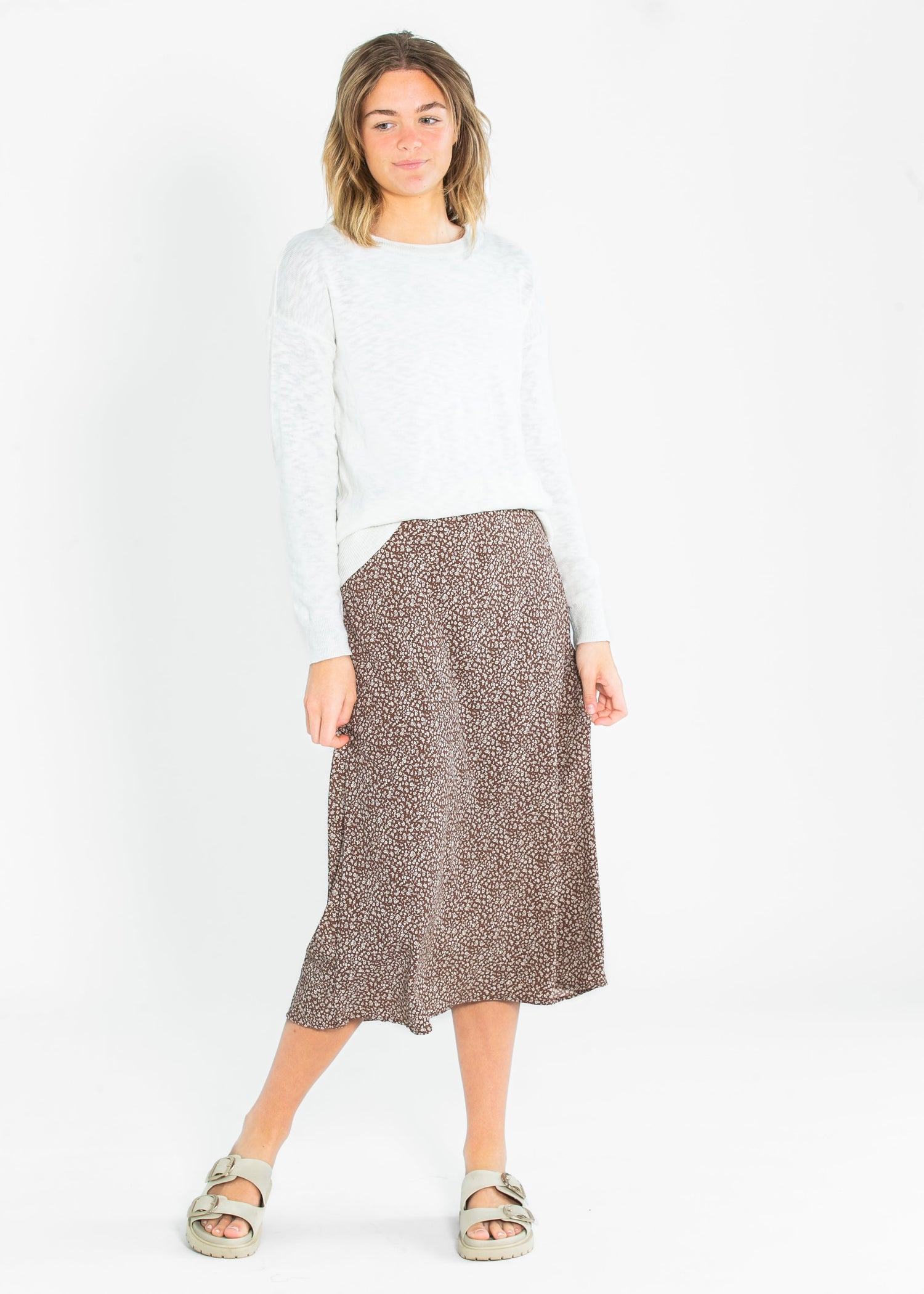 Relaxed Fit Cotton Slub Sweater FF Tops