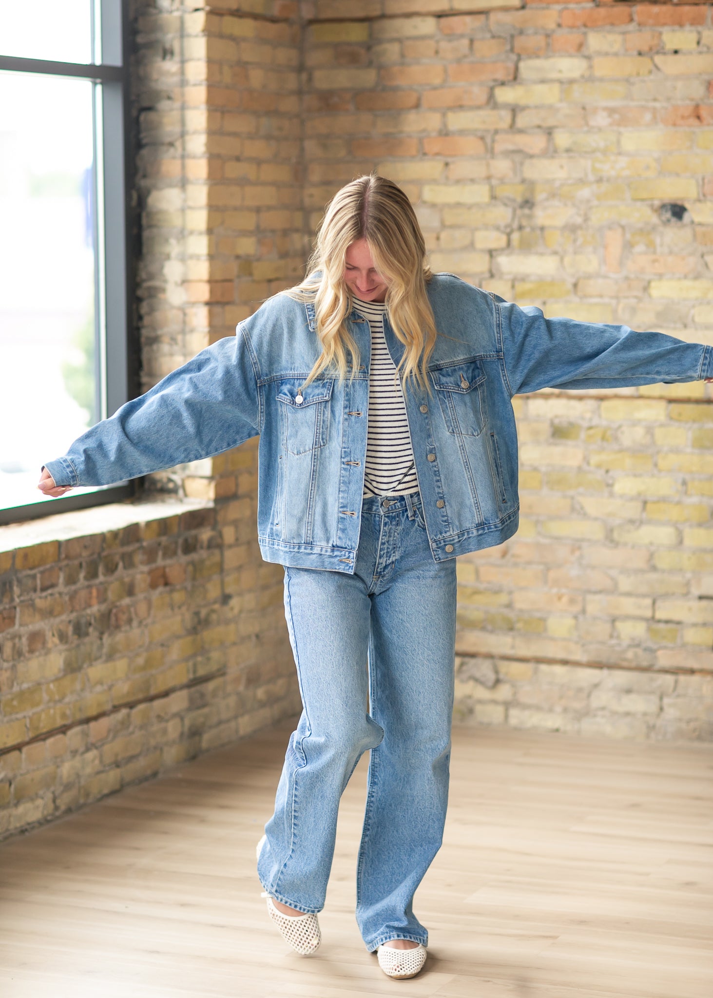 Relaxed Straight Leg Jeans FF Pants