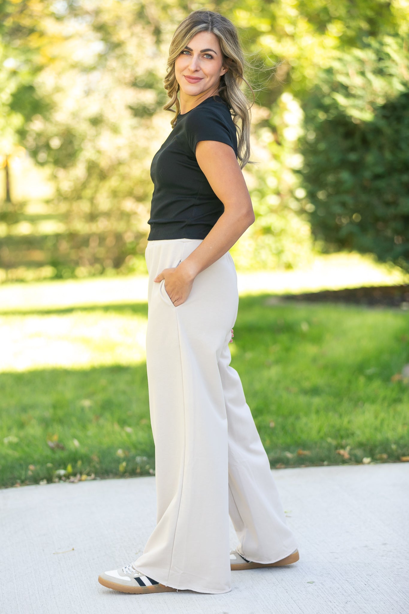 Relaxed Wide Leg Sweatpants FF Pants