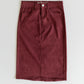 Remi Burgundy Denim Midi Skirt IC Skirts