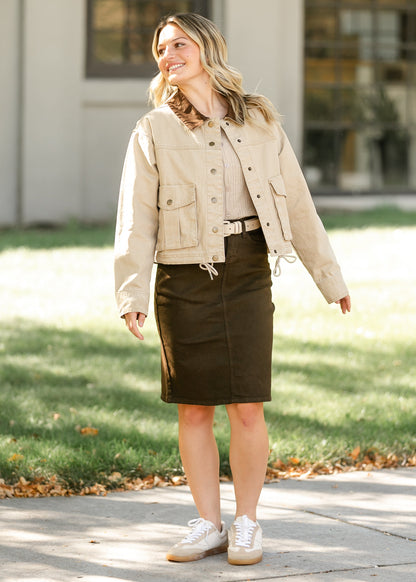 Remi Cafe Brown Midi Skirt IC Skirts
