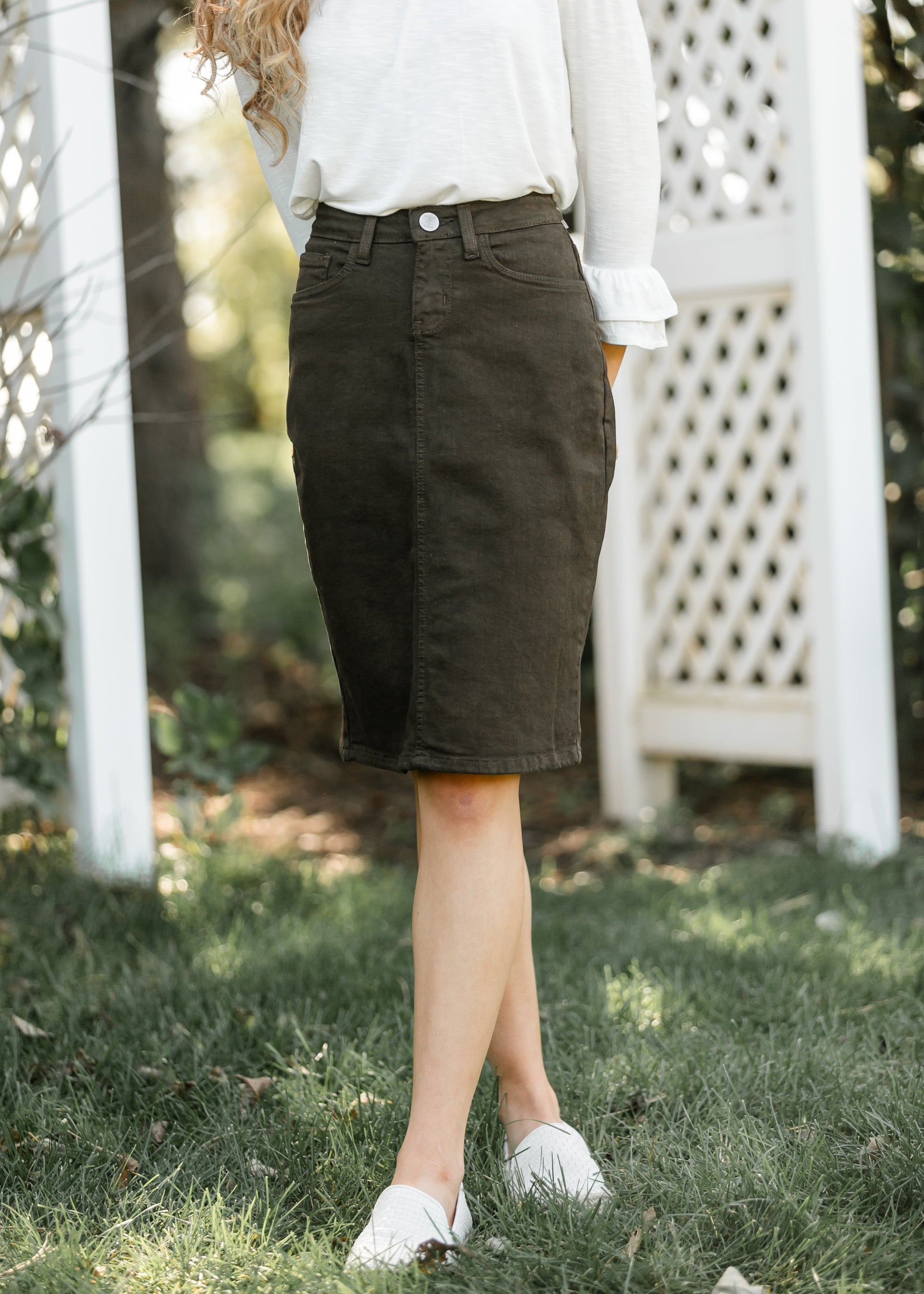 Remi Cafe Brown Midi Skirt IC Skirts