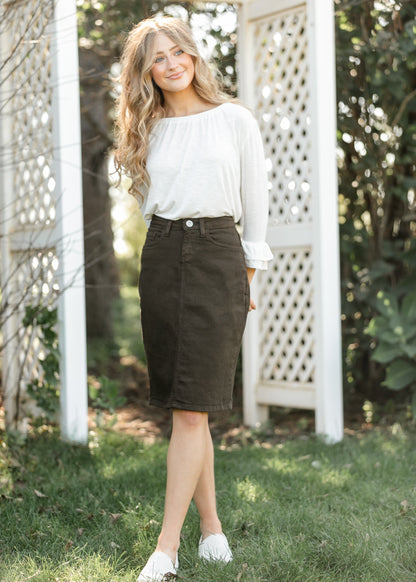 Remi Cafe Brown Midi Skirt IC Skirts