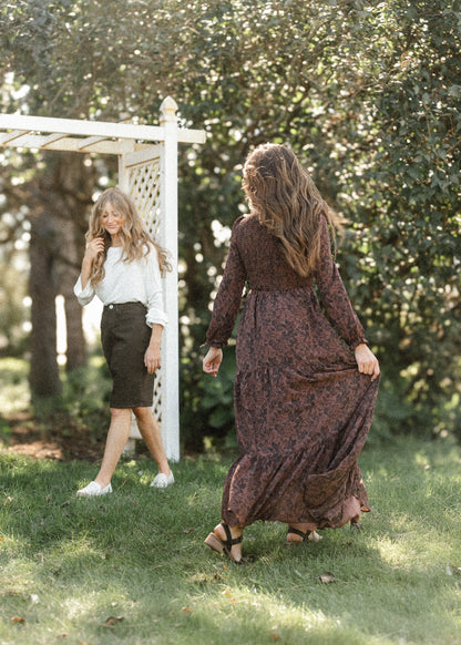 Remi Cafe Brown Midi Skirt IC Skirts