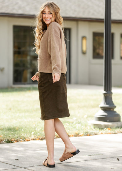 Remi Cafe Brown Midi Skirt IC Skirts