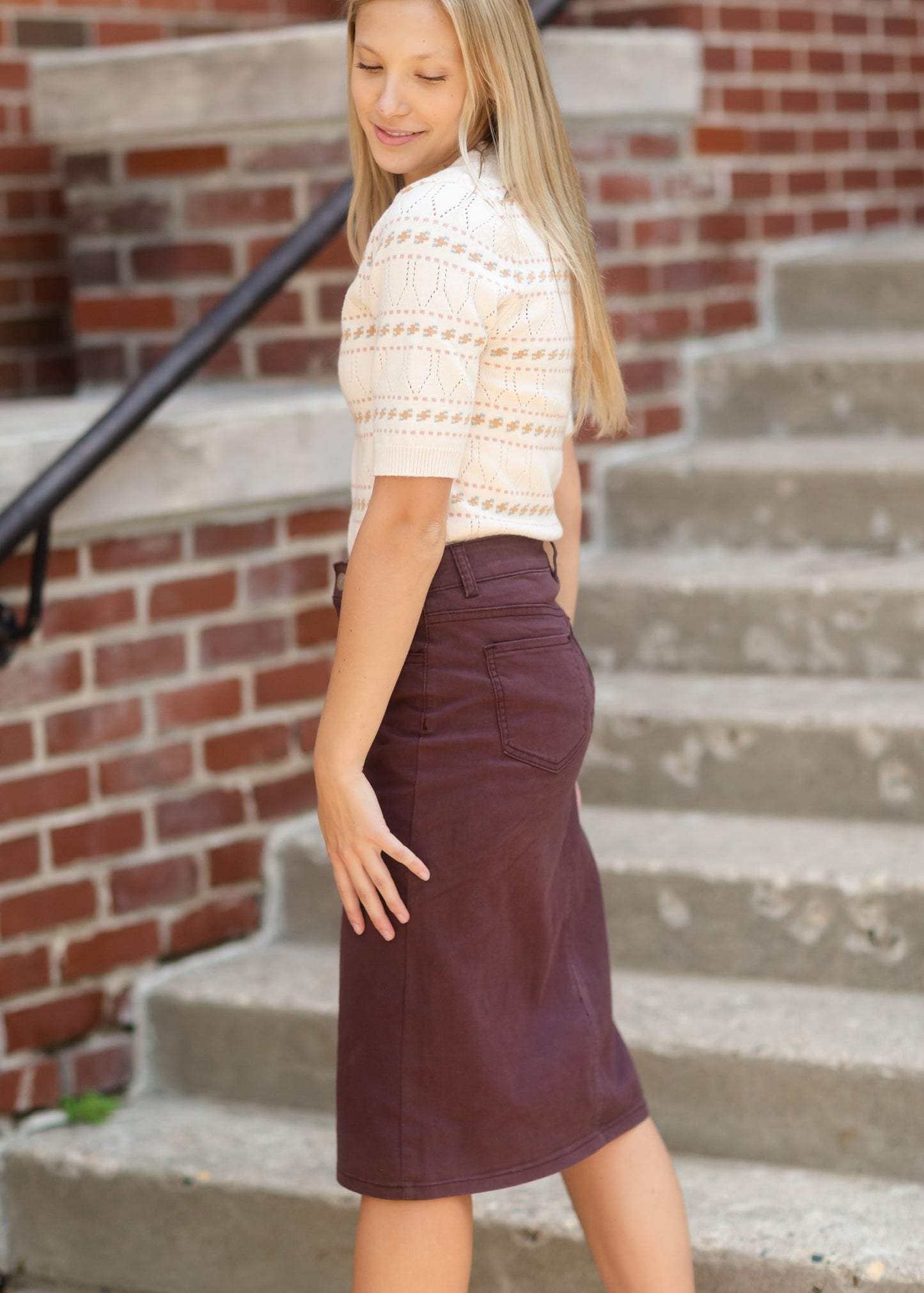 Remi Currant Denim Midi Skirt - FINAL SALE IC Skirts