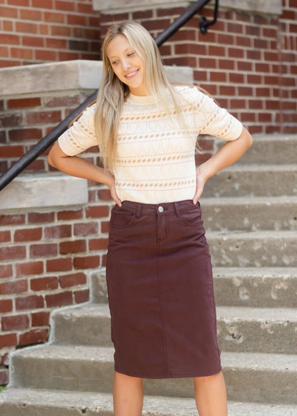 Remi Currant Denim Midi Skirt - FINAL SALE IC Skirts