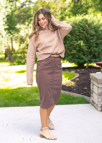 Remi Denim Midi Skirt IC Skirts Brownstone / 2 / 26 Inch