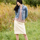 Remi Ivory Denim Midi Skirt - FINAL SALE IC Skirts