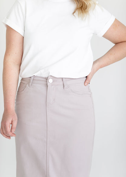 Remi Lilac Denim Midi Skirt IC Skirts