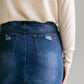 Remi Raw Hem Dark Denim Midi Skirt - FINAL SALE IC Skirts