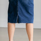 Remi Raw Hem Dark Denim Midi Skirt - FINAL SALE IC Skirts