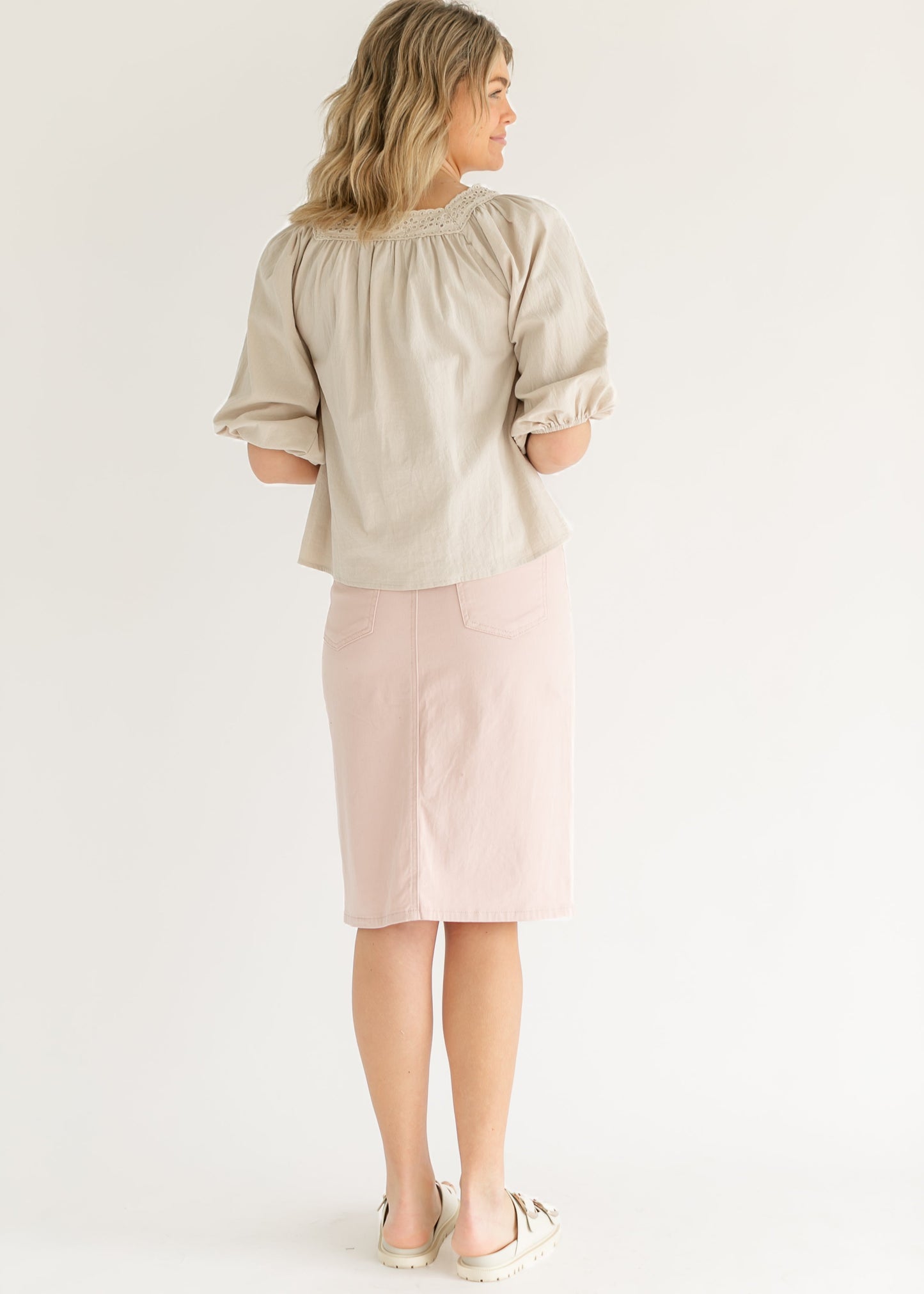 Remi Rose Denim Midi Skirt IC Skirts