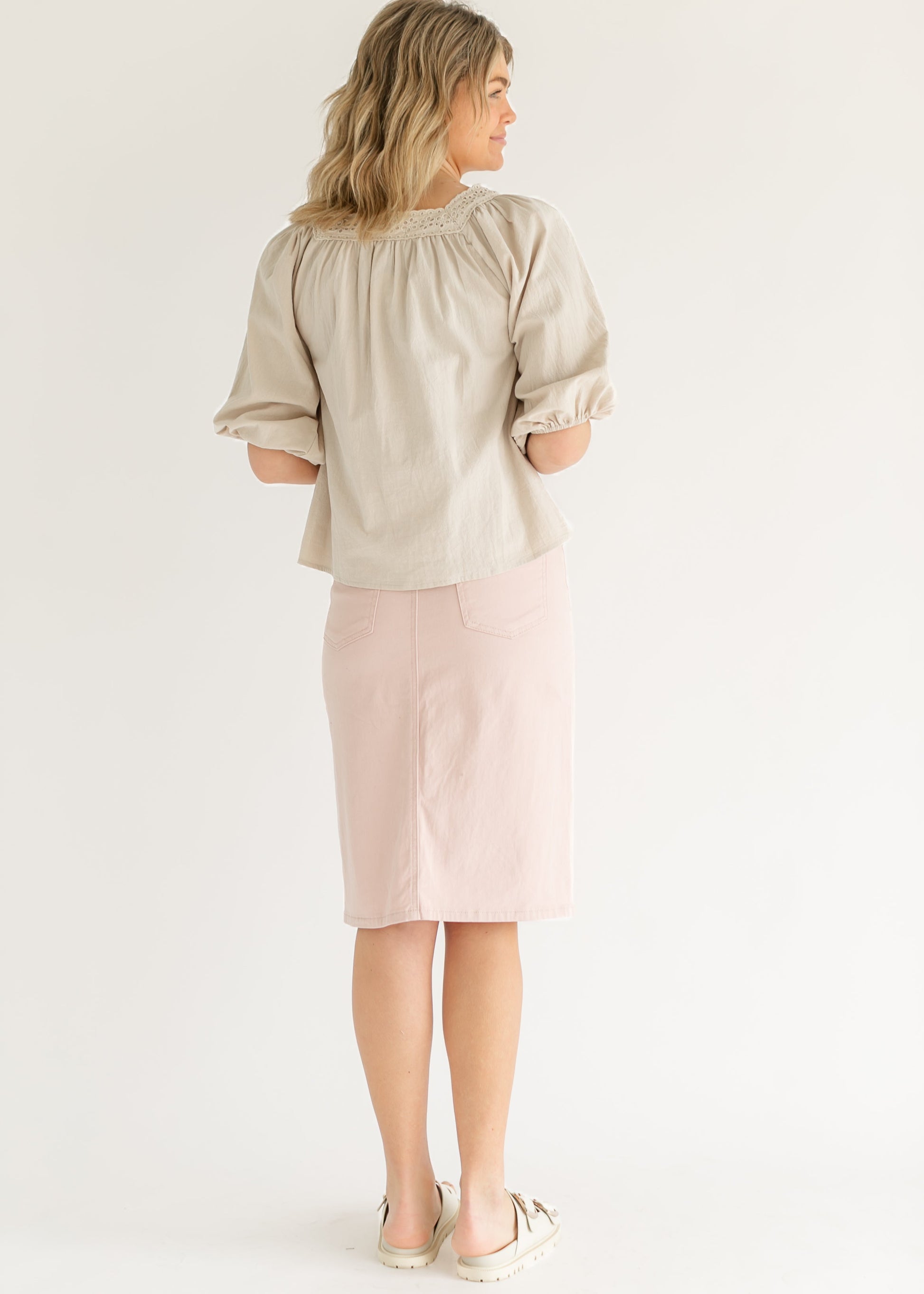 Remi Rose Denim Midi Skirt IC Skirts