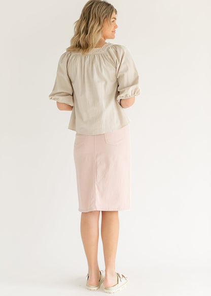 Remi Rose Denim Midi Skirt IC Skirts