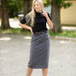 Remi Steel Gray Denim Midi Skirt - FINAL SALE IC Skirts