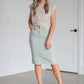 Remi Summer Sage Denim Midi Skirt Skirts